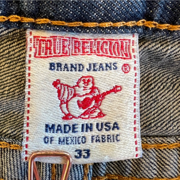 AUTHENTIC True Religion Denim Y2K Bootcut Logo USA Made Jeans Size 33 x 33 EUC - Picture 11 of 16